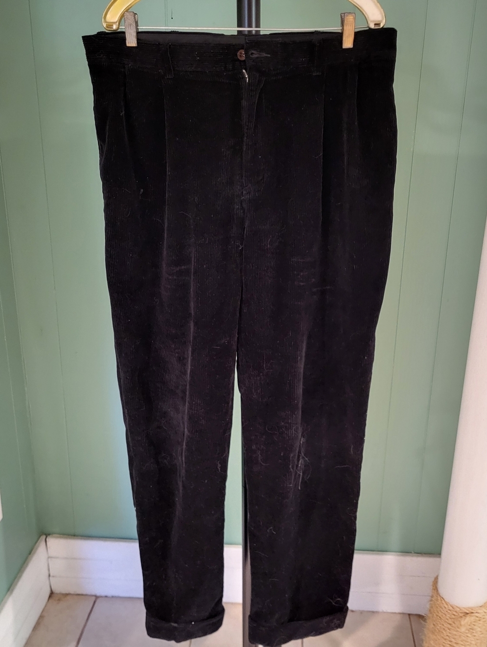 Ralph Lauren Black Corduroy Pants, Academia Style, Size 32, 100% Cotton